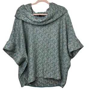 Lg St John Santana Knit Metallic Bouclé Cowl Neck Sweater Quiet Luxury Old Money